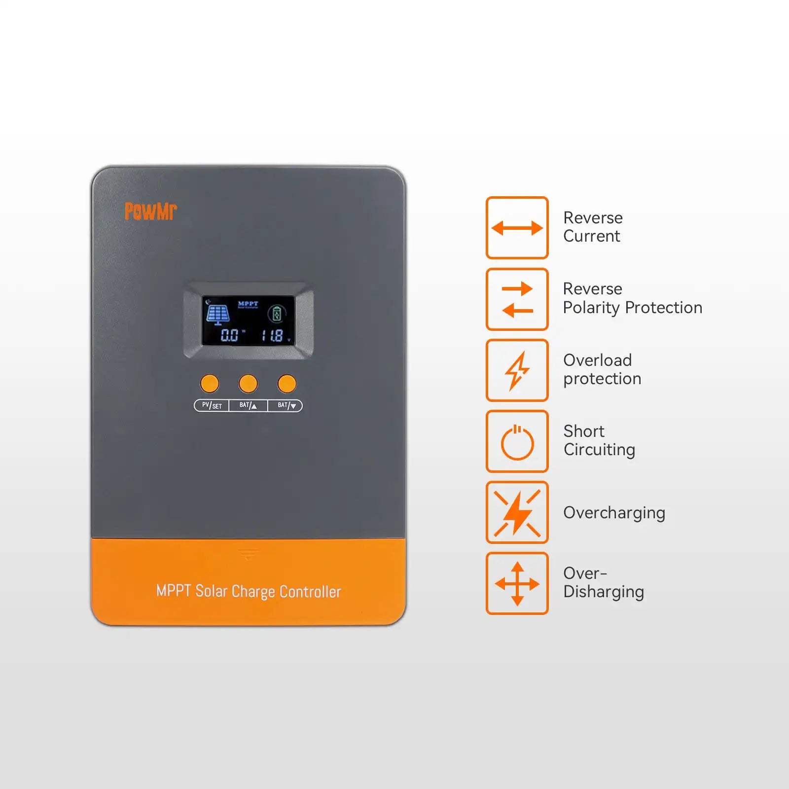 Solar Charge Controller 12V/24V/36V/48V Auto Max Solar PV 160V Regulator Supports Up to 12 Units in Parallel