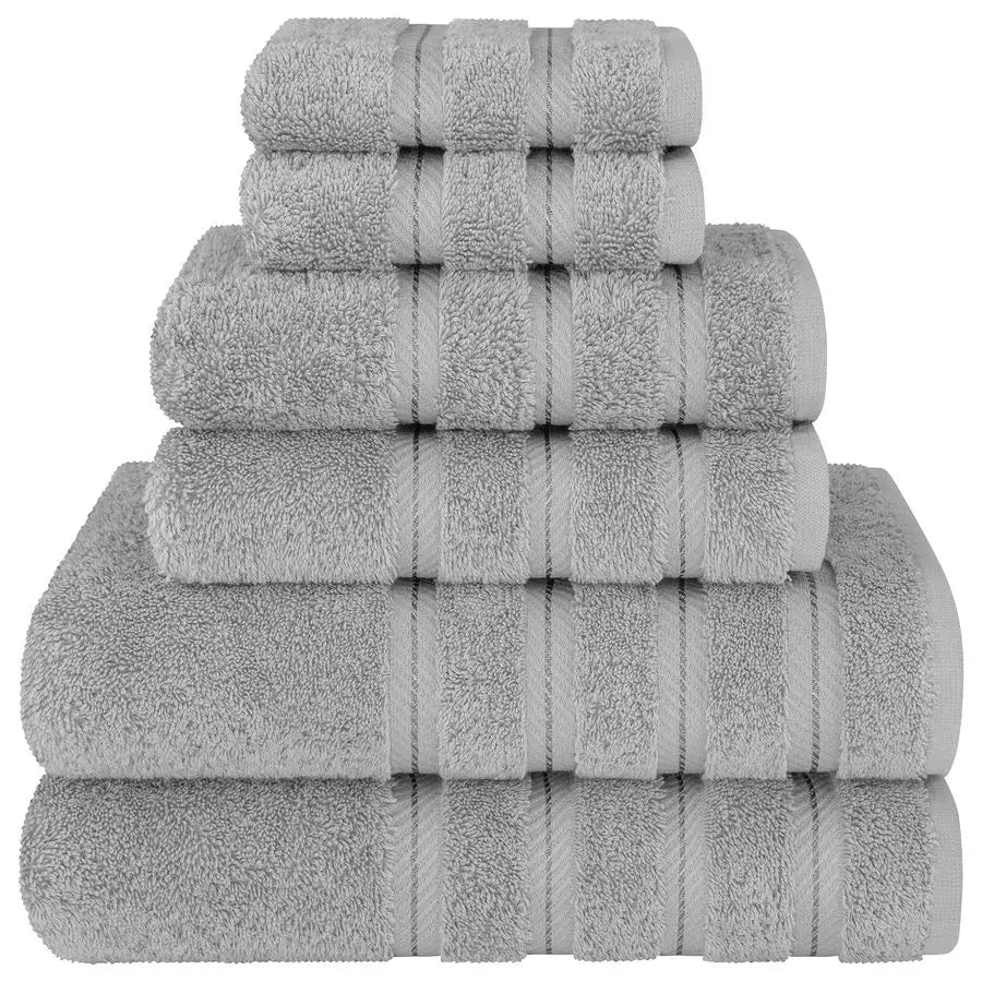 Luxury 6 Piece Towel Set, 2 Bath Towels 2 Hand Towel 2 Washcloths,