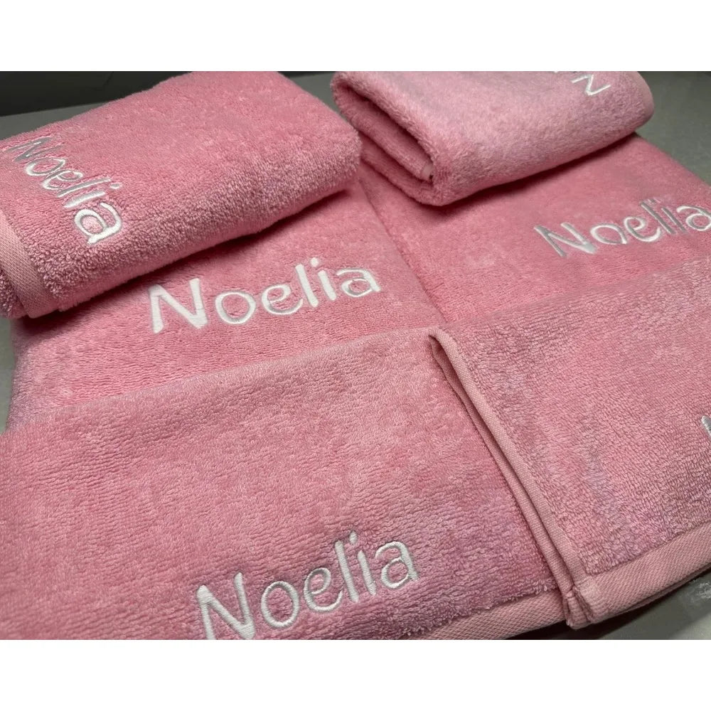 Personalized Towels - Customized Turkish Bath Towel - Cotton Towel Set -Monogrammed Towels with Initials Name Embroidery - Idea