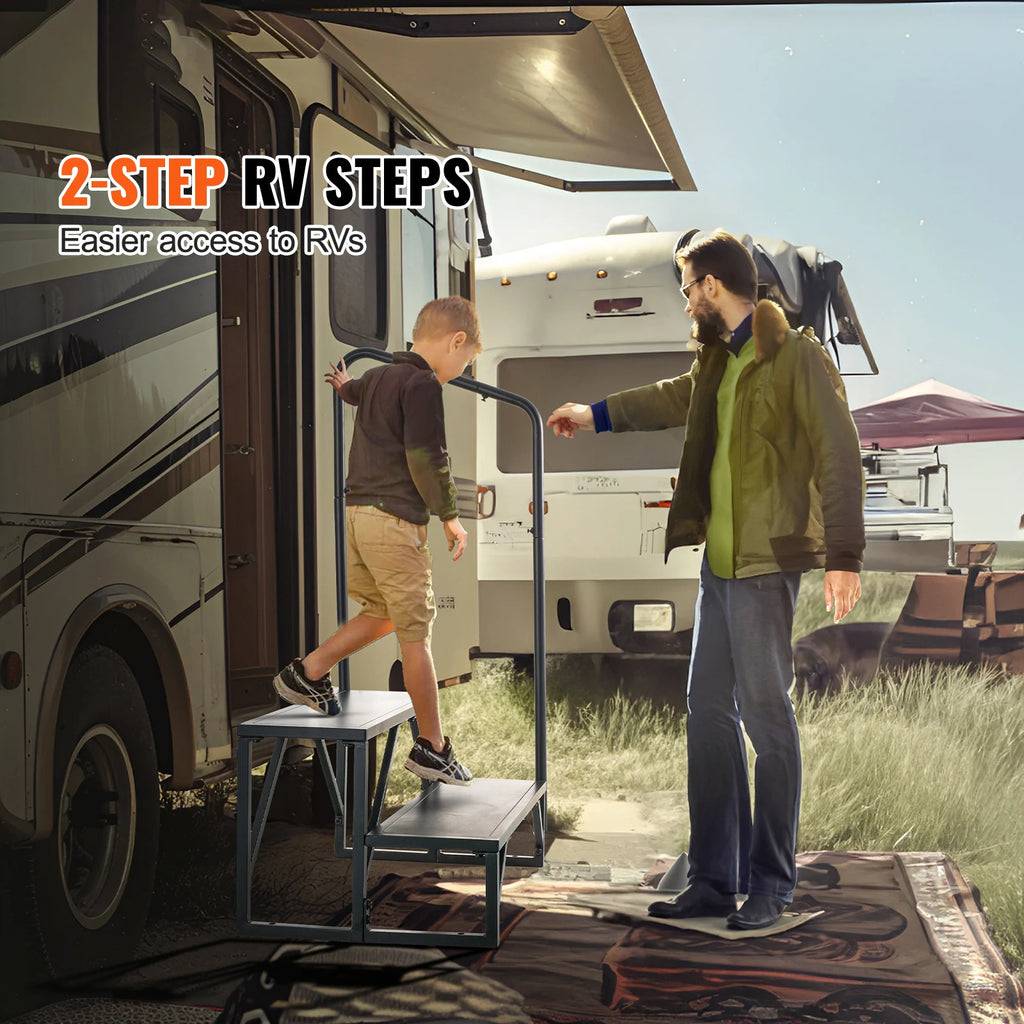 2-Step RV Stairs 440 LBS Load Capacity