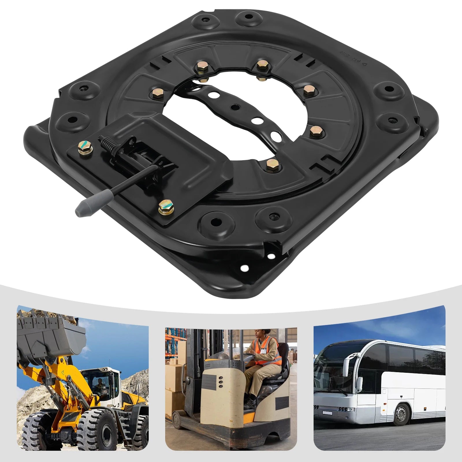 Seat Swivel Base with Handle, 360° Rotatable Heavy Duty Steel Plate